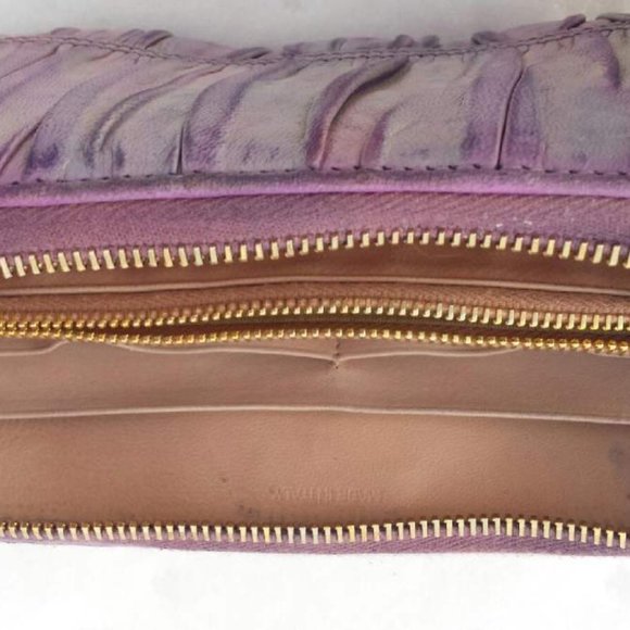 Prada metelasse beige pink purple gray ivory Wallet leather mini Purse clutch
